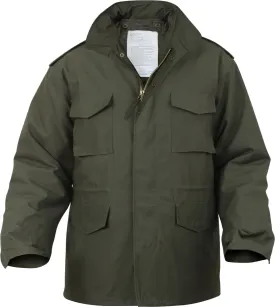 Olive Drab - Tactical M-65 Field Jacket Army Coat M1965 - Poly/Cotton with Liner