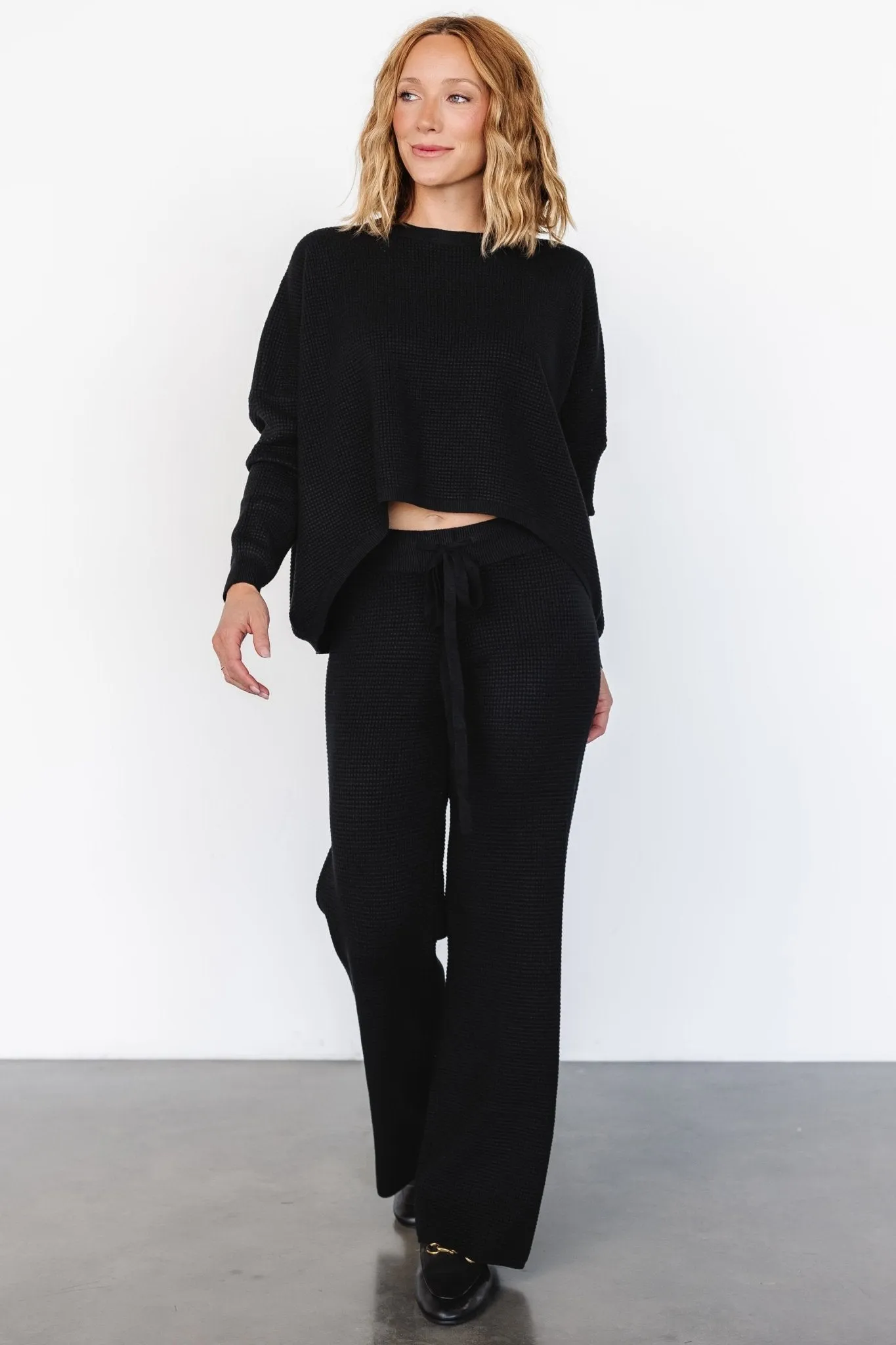 Owen Waffle Pants | Black