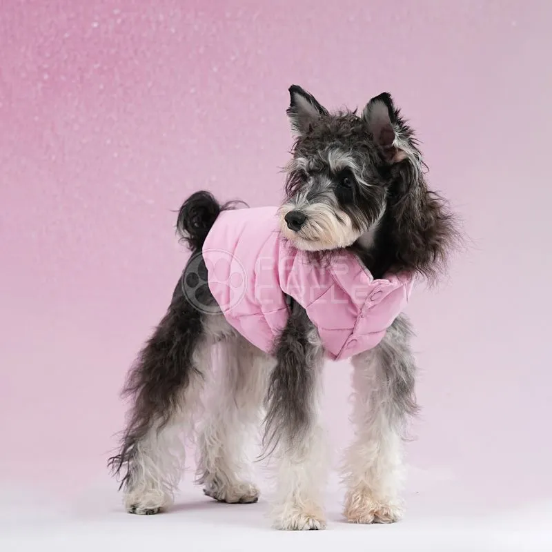 PAWSMOMENT™ Reversible Plaid Puffer Vest- Pink