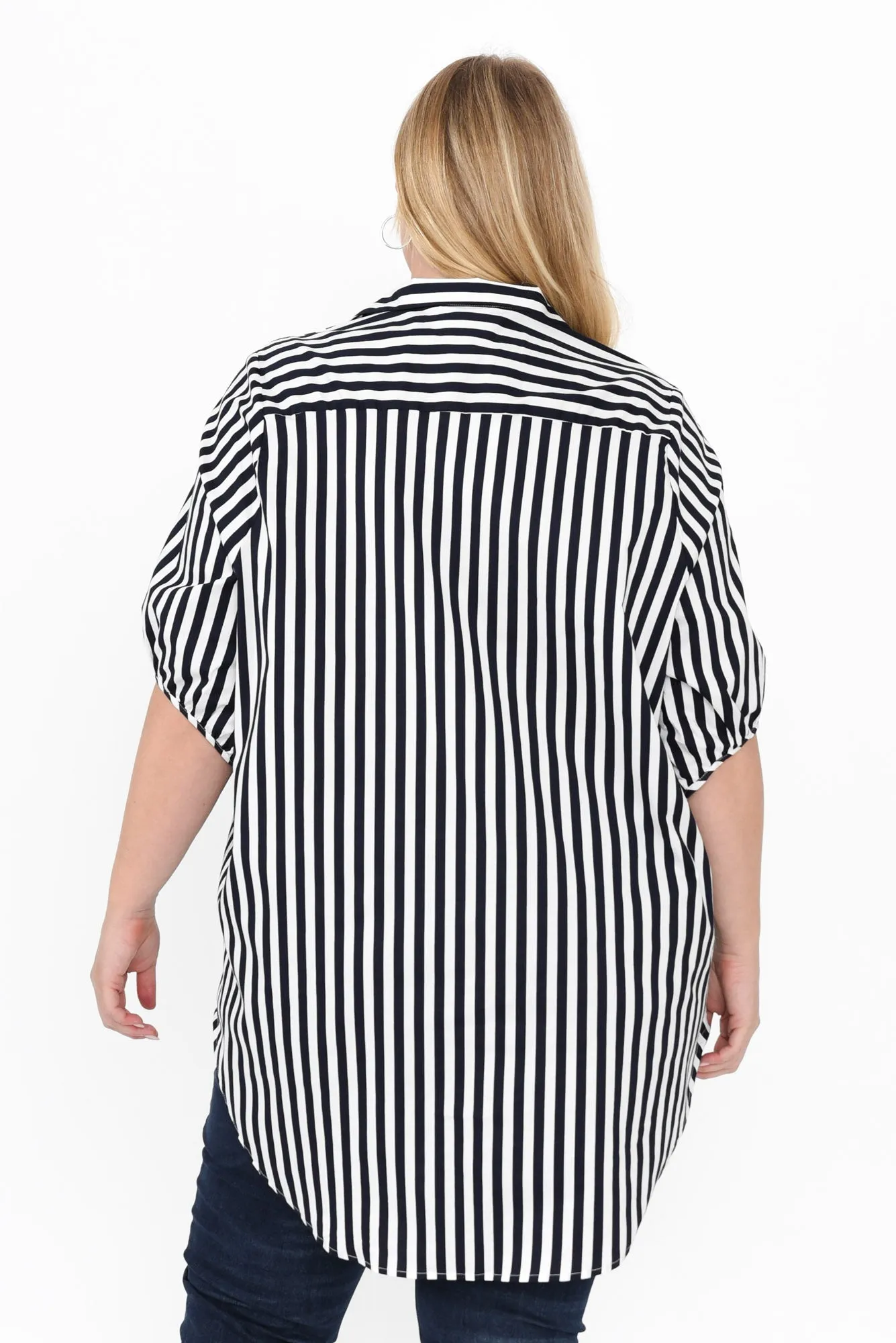 Sadie Navy Stripe Cotton Tunic Top