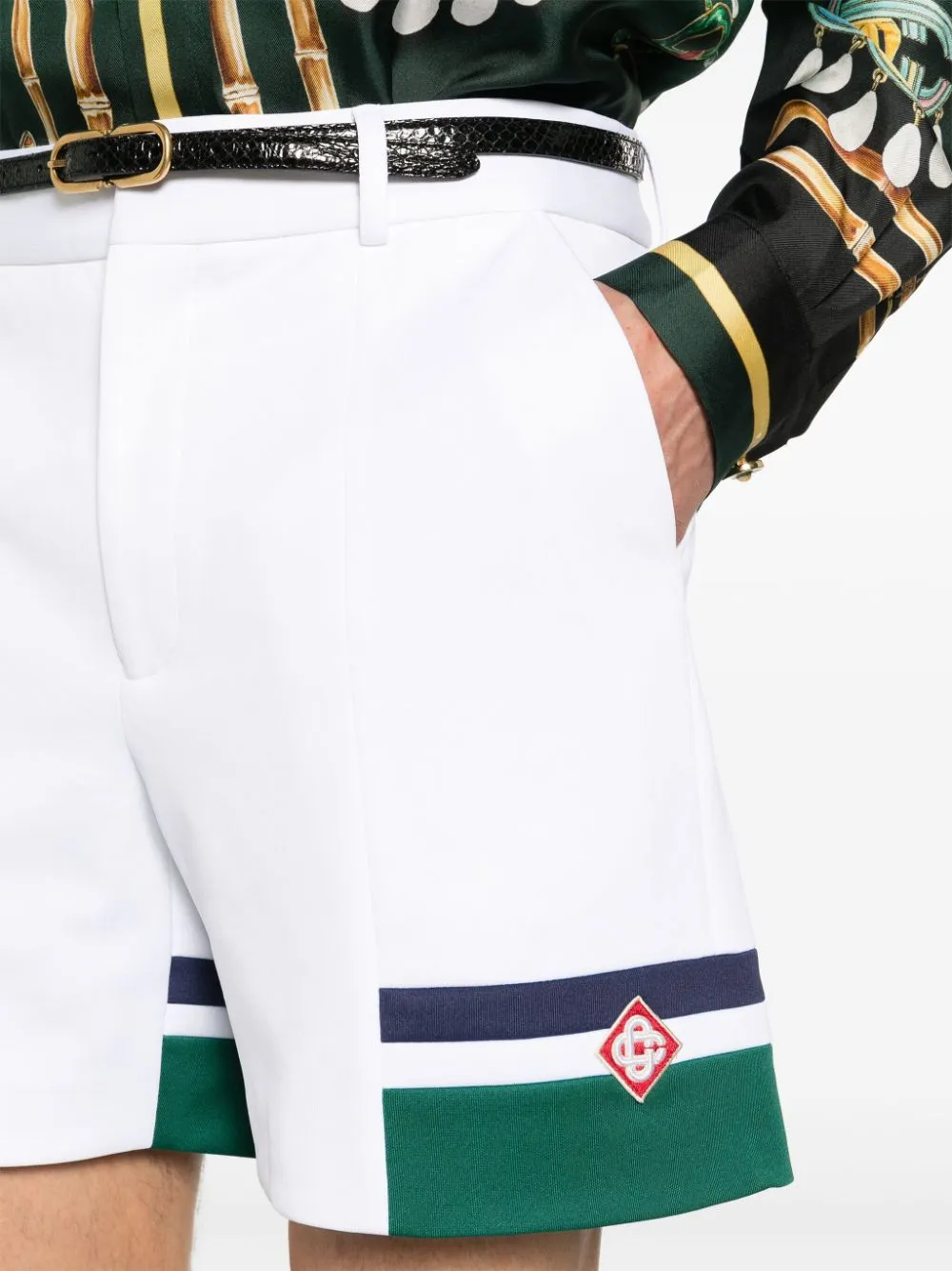 Sports stripe-detail shorts