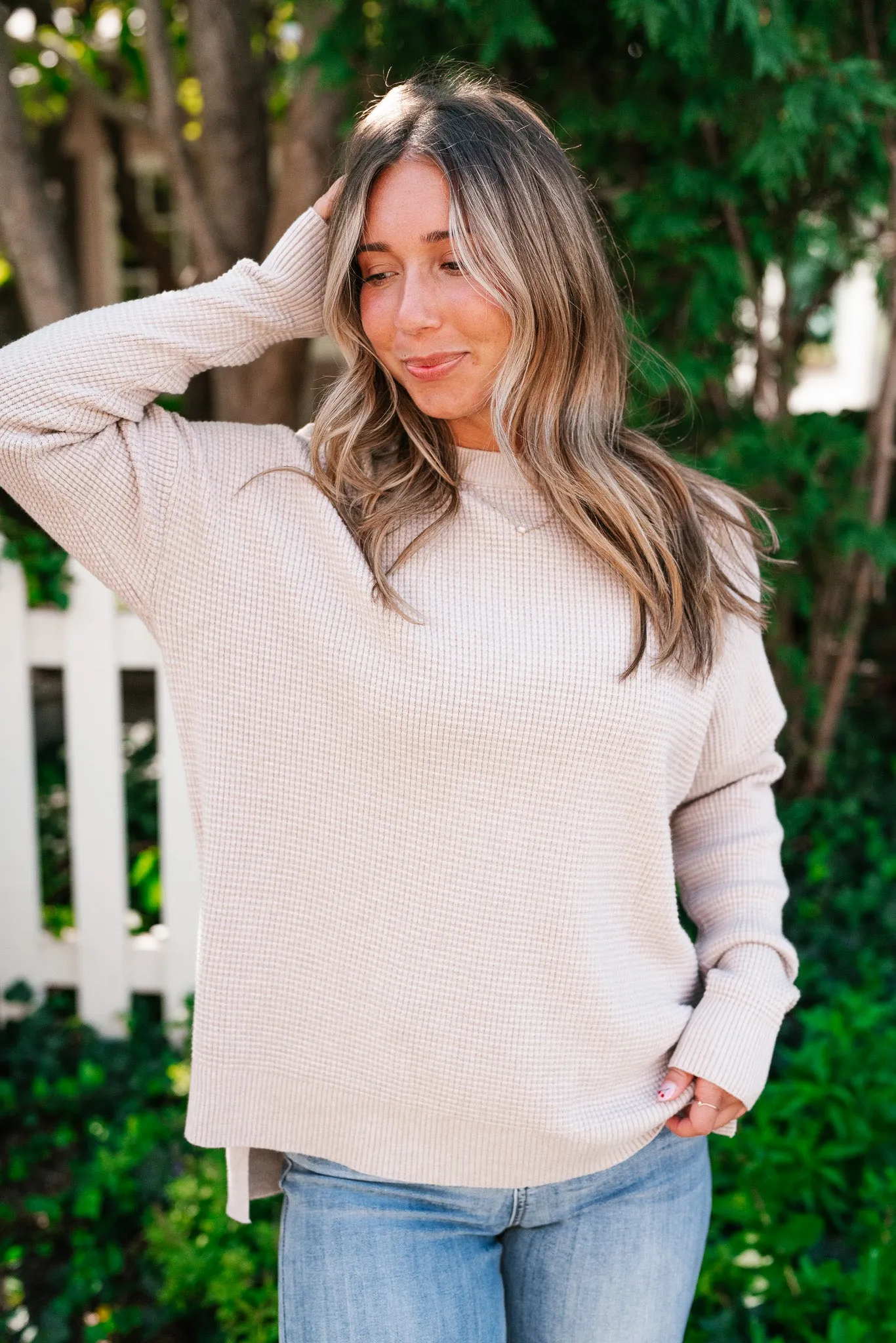 That Girl Oversized Waffle Knit Sweater