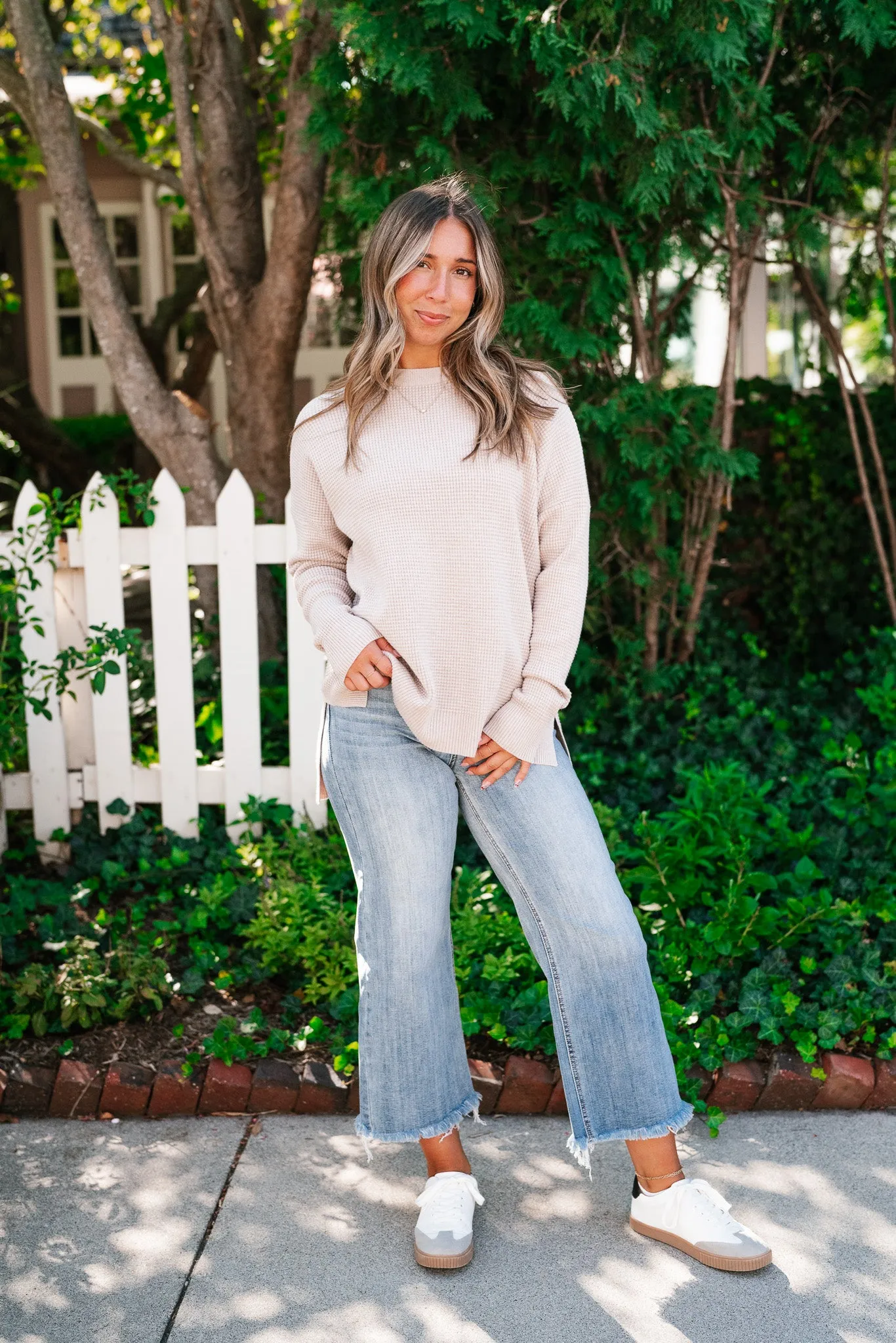 That Girl Oversized Waffle Knit Sweater