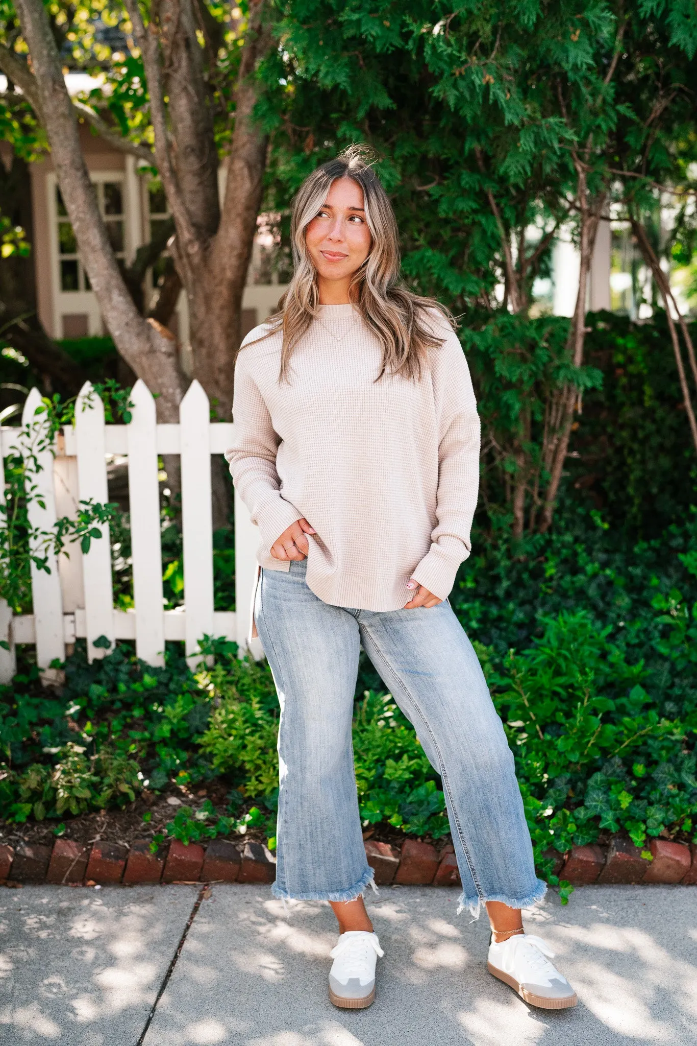 That Girl Oversized Waffle Knit Sweater