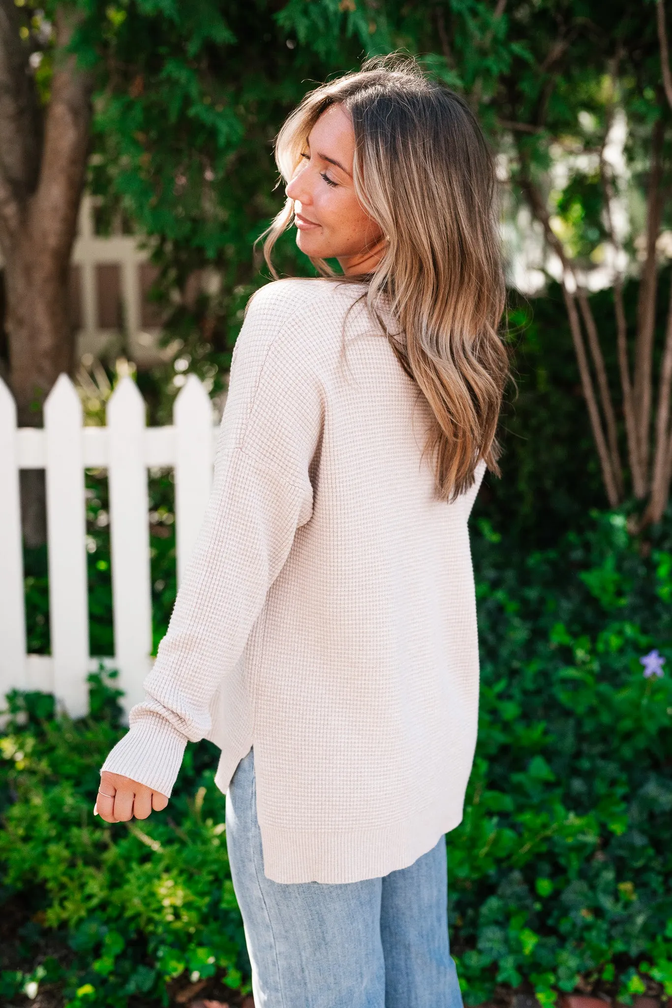 That Girl Oversized Waffle Knit Sweater