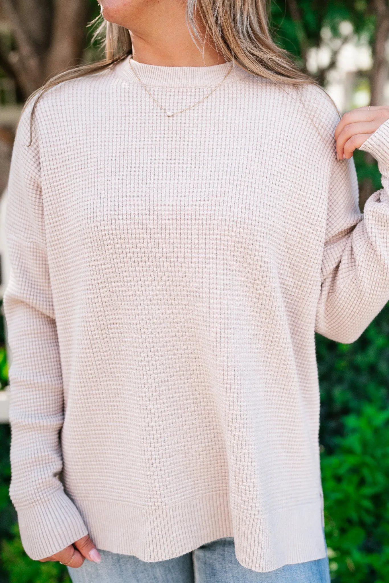 That Girl Oversized Waffle Knit Sweater