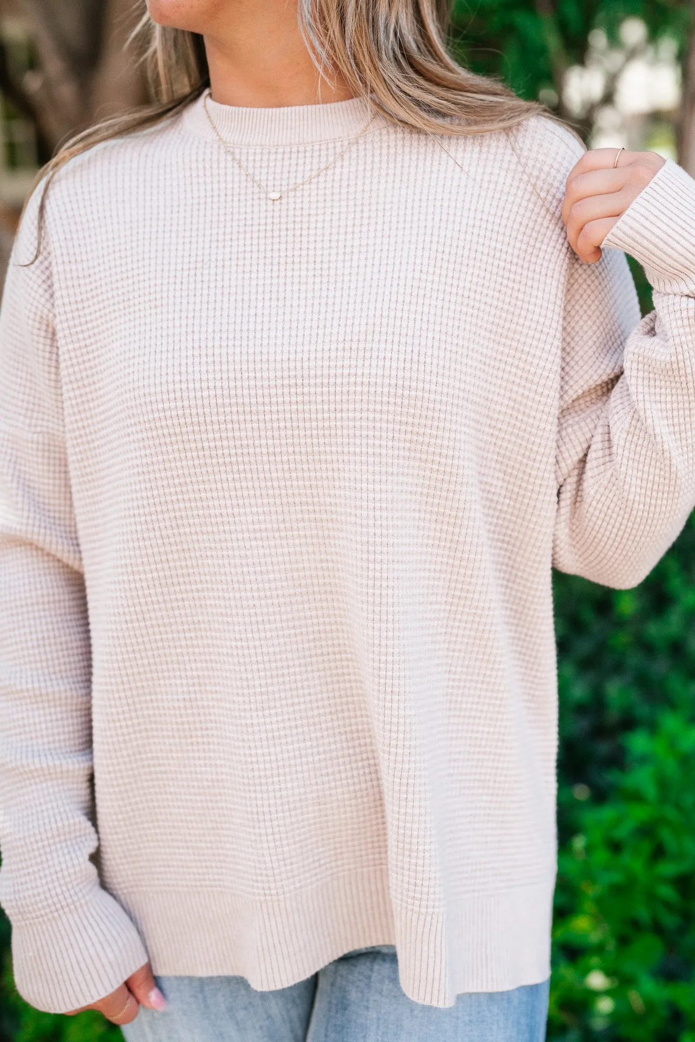 That Girl Oversized Waffle Knit Sweater
