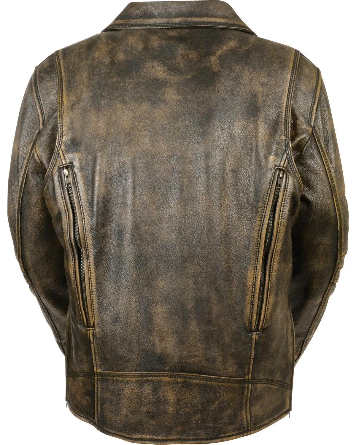 Triple Stitch Extra Long Biker Jacket For Men