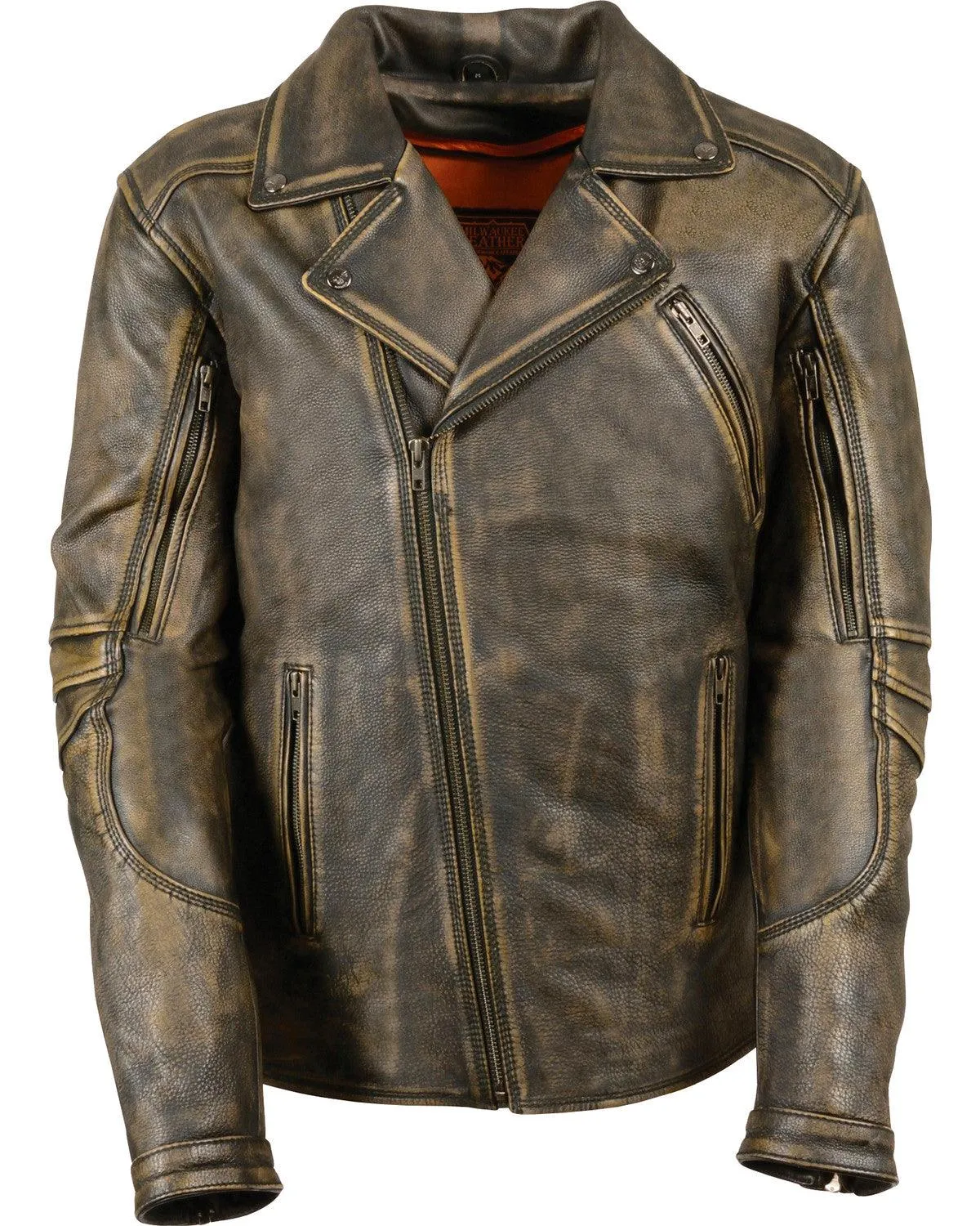 Triple Stitch Extra Long Biker Jacket For Men