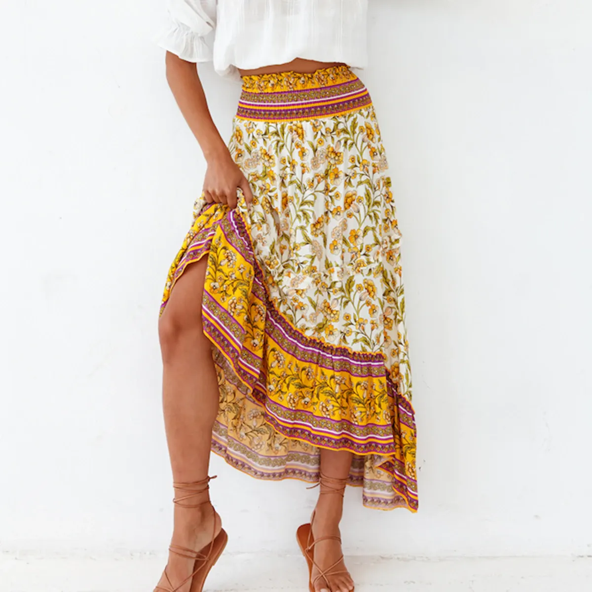 VINATGE FLORAL MAXI SKIRT