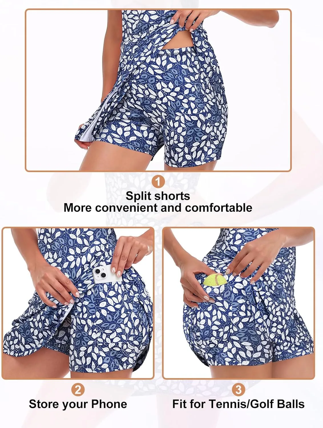 Viracy Tennis Dress for Women Sleeveless Golf Dresses with Shorts and Pockets Ruffle Zip Up Stand Collar Golf Outfits