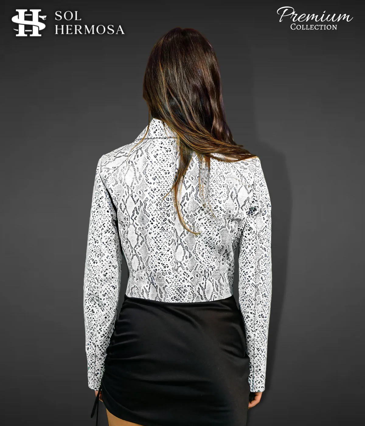 Women's Cropped Leather Jacket - Roselyn